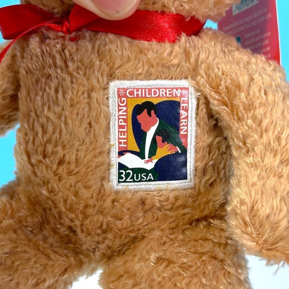 RARE US Postal Service Back To School Stamp Teddy Bear Plush Stuffed Animal Toy - Picture 2 of 8